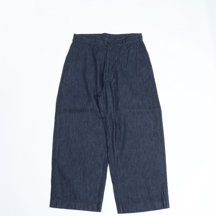 PORTER CLASSIC / CLASSIC DENIM GENE KELLY PANTS NAVY