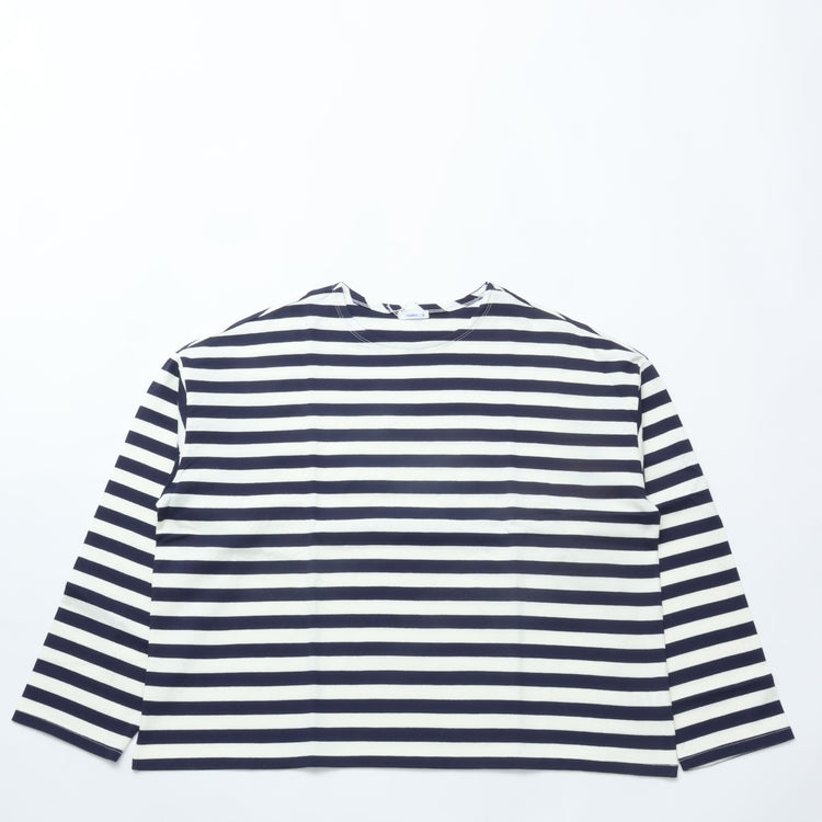 maillot / Border Big Boat Neck Tee NAVY