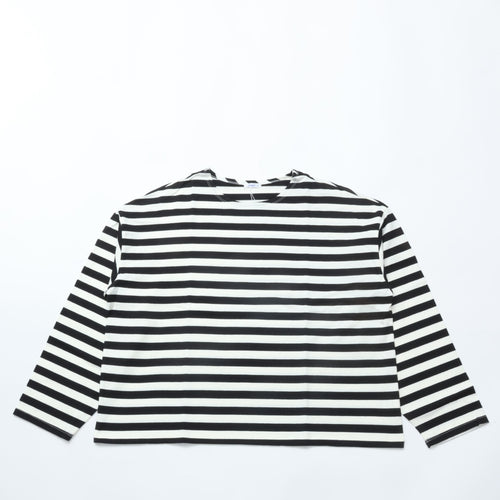 maillot / Border Big Boat Neck Tee BLACK