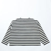 maillot / Border Big Boat Neck Tee BLACK