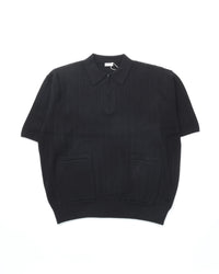 crepuscule / Rib Pattern Half Zip Polo