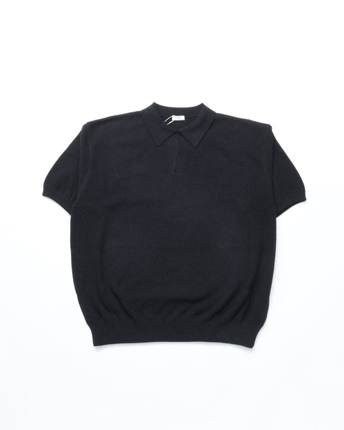 crepuscule / Moss Stitch Polo BLACK