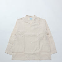 WORKERS / Open Collar Shirt Linen Cotton ECRU