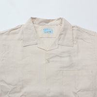 WORKERS / Open Collar Shirt Linen Cotton ECRU