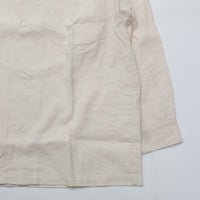 WORKERS / Open Collar Shirt Linen Cotton ECRU