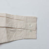 WORKERS / Open Collar Shirt Linen Cotton ECRU