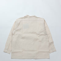 WORKERS / Open Collar Shirt Linen Cotton ECRU