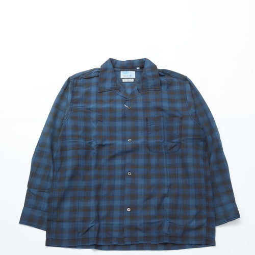 WORKERS / Open Collar Shirt Madras INDIGO