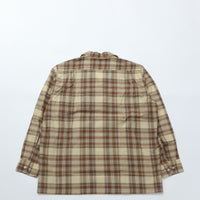 WORKERS / Open Collar Shirt Madras BROWN