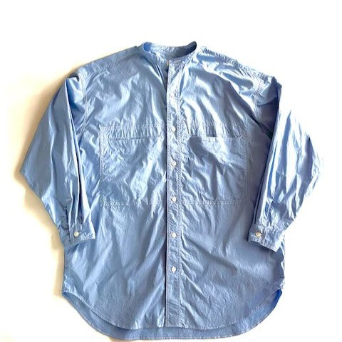 HAVERSACK / Smooth poplin band collar work shirt