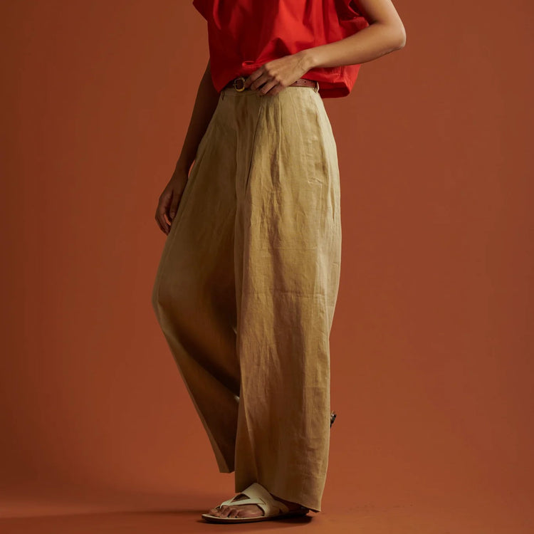 HAVERSACK / High waist 2 pleats wide pants 