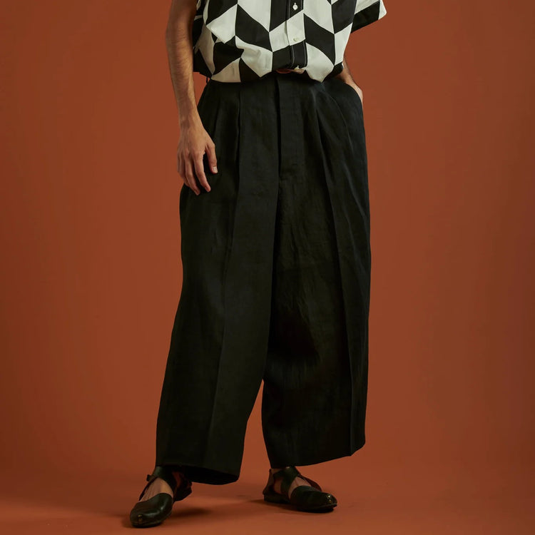 HAVERSACK / High waist 2 pleats wide pants 