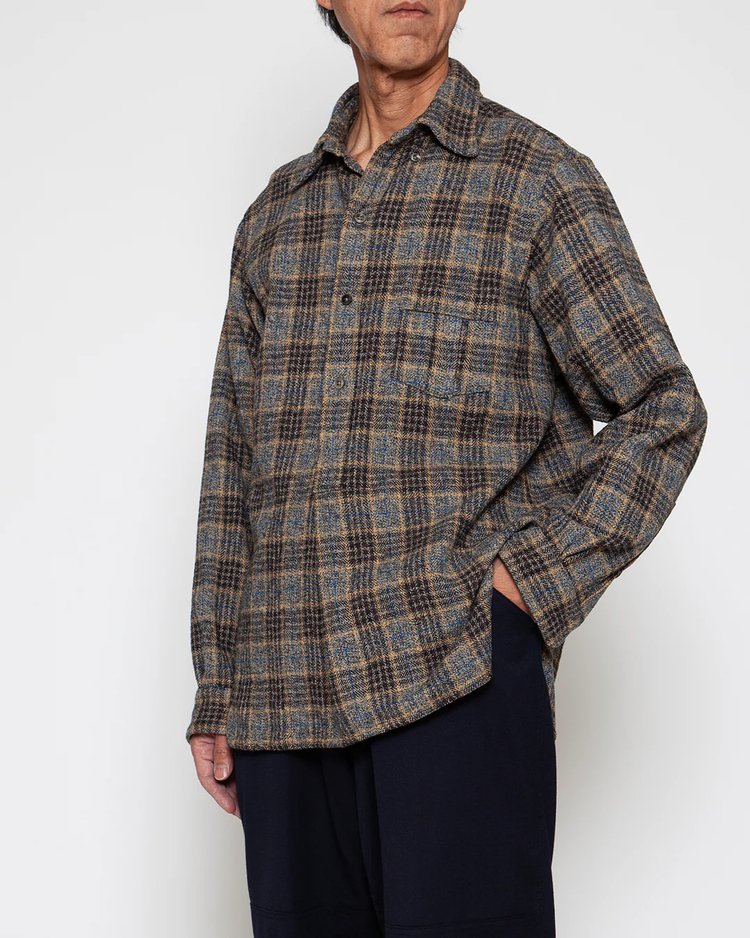 THE CORONA UTILITY CS005 - W.C.W SHIRT PULLOVER / Grey × Brown