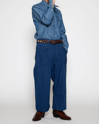 FATIGUE SLACKS  FP015 UTILITY NAVY SLACKS  Indigo w Bio-wash
