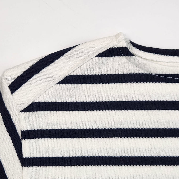 Yonetomi / WAVE COTTON BASQUE KNIT PULLOVER (BOAT NECK)