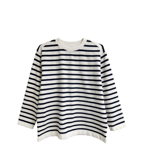 Yonetomi / WAVE COTTON BASQUE KNIT PULLOVER (CREW NECK)