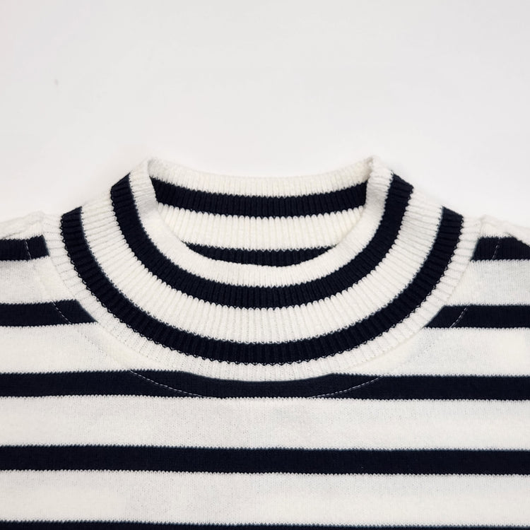 Yonetomi  / WAVE COTTON BASQUE KNIT PULLOVER (MOCK NECK)