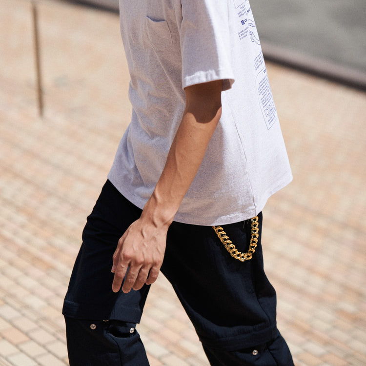 HIDAKA/ DOUBLE CURB PANTS CHAIN