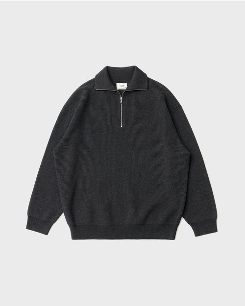 ANOTHER OFFICE / Volume Half Zip-up Knit  ONYX