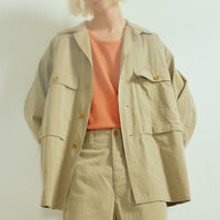 ARMY TWILL / Vintage Gabardine Shirt JK BEIGE