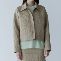 MEYAME / FLORAL SHORT COACH JACKET NAVY