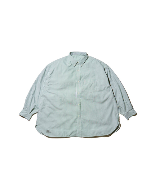 FreshService   DRY OXFORD CORPORATE L/S B.D.SHIRT GREEN STRIPE