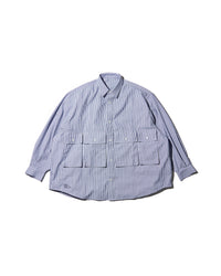 FreshService / DRY OXFORD FLAP POCKET L/S SHIRT BLUE STRIPE