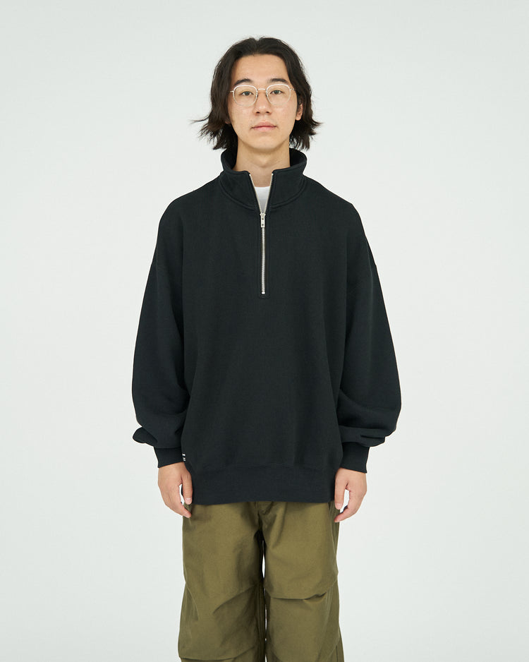 FreshService  HEAVY OZ HALF ZIP PULLOVER BLACK