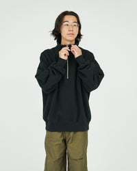 FreshService  HEAVY OZ HALF ZIP PULLOVER BLACK