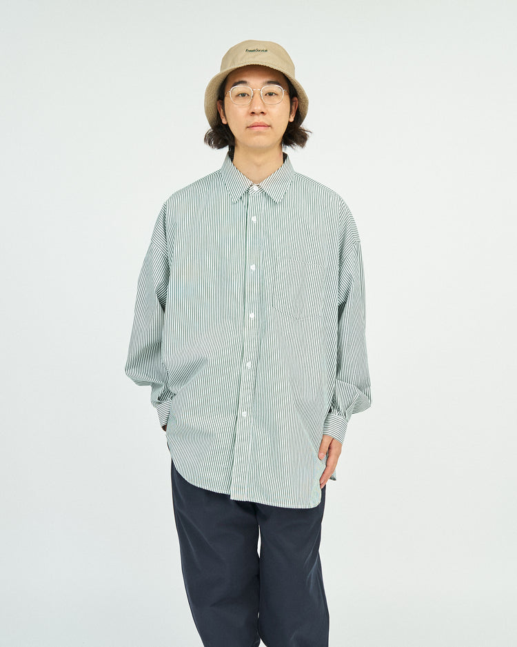 FreshService  CORPORATE UNIFORM L/S SHIRT GREEN STRIPE