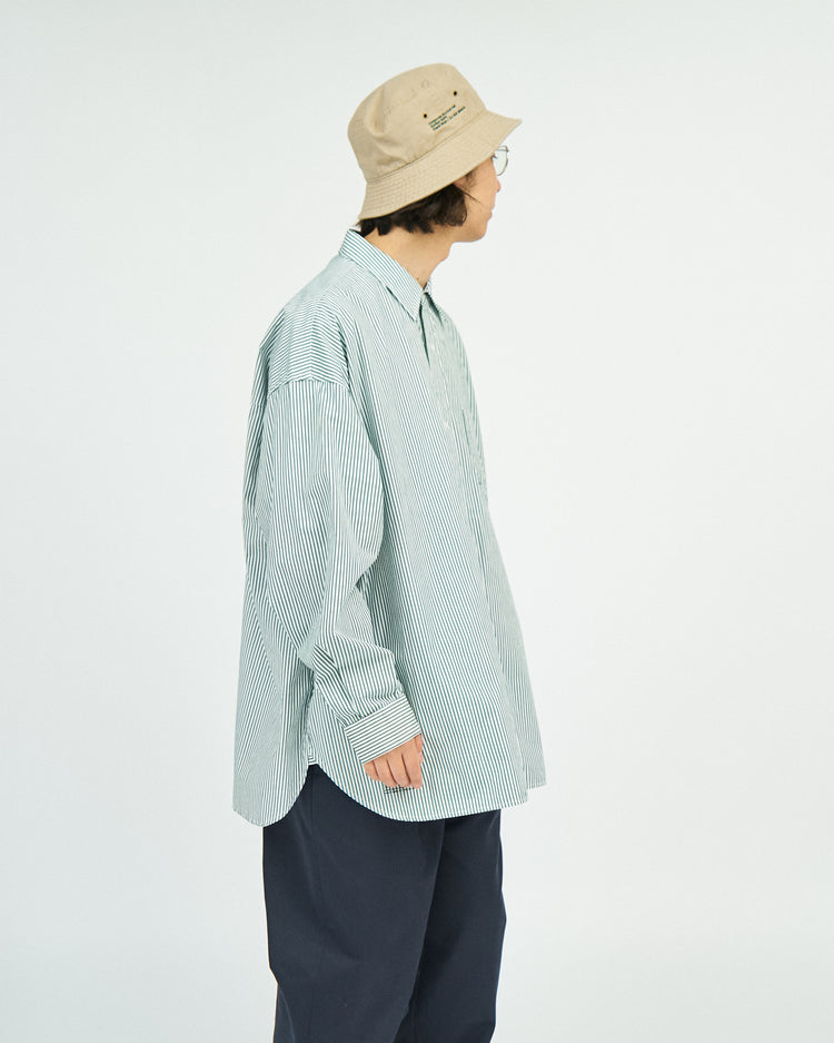 FreshService / CORPORATE UNIFORM L/S SHIRT GREEN STRIPE