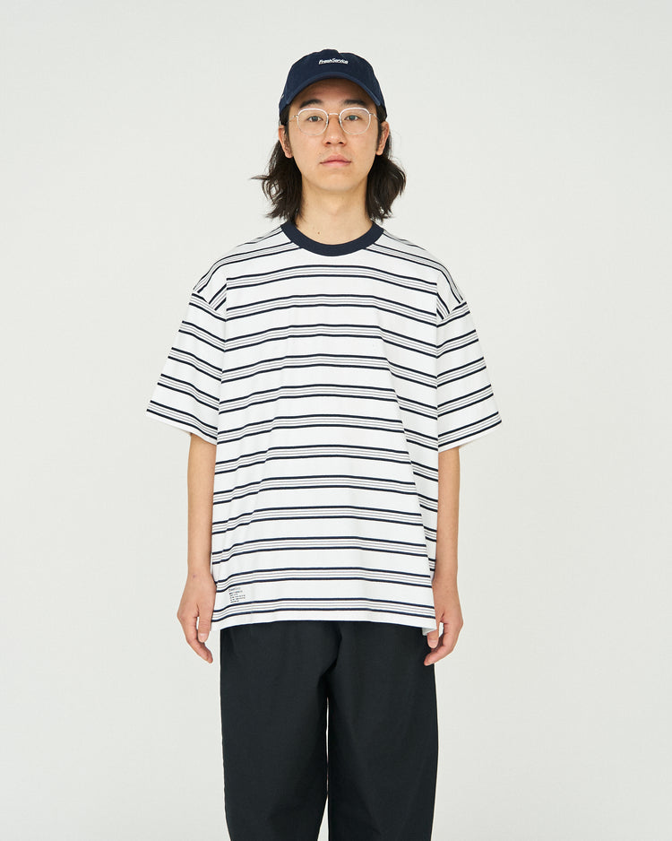 FreshService / MULTI BORDER S/S TEE WHITE