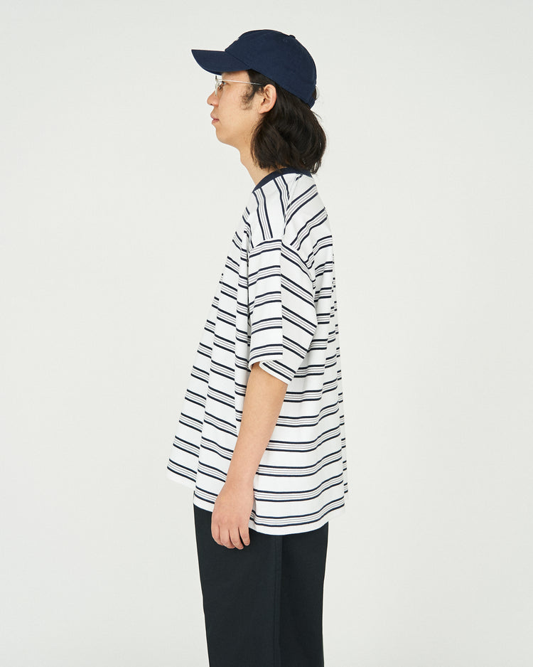 FreshService / MULTI BORDER S/S TEE WHITE