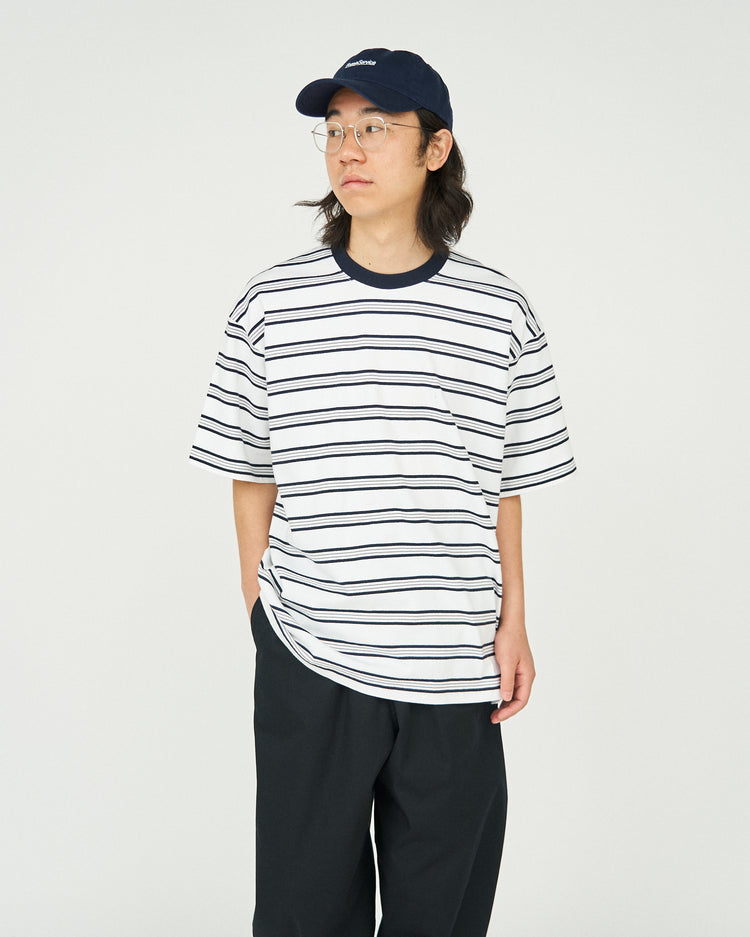 FreshService / MULTI BORDER S/S TEE WHITE