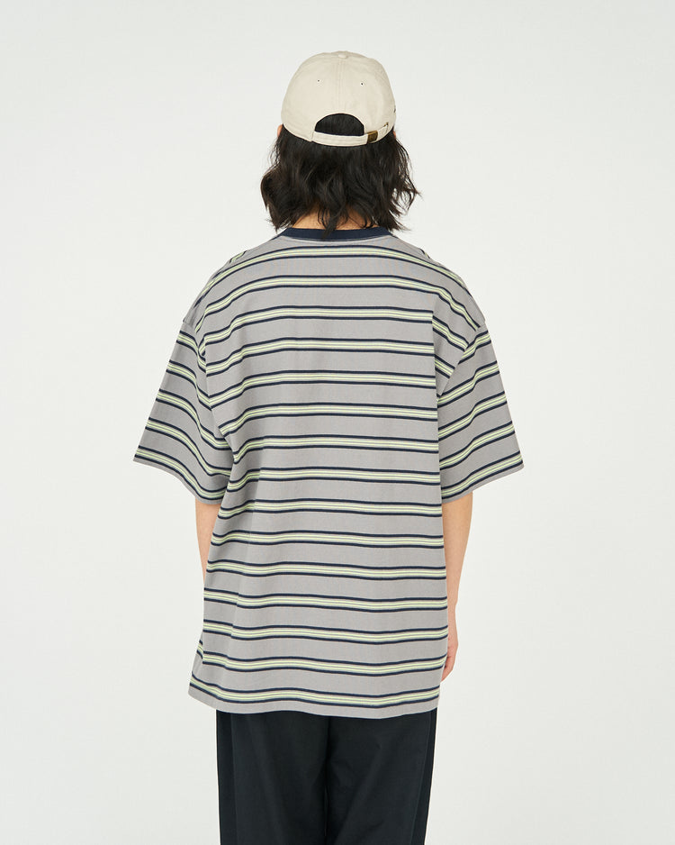 FreshService / MULTI BORDER S/S TEE GRAY