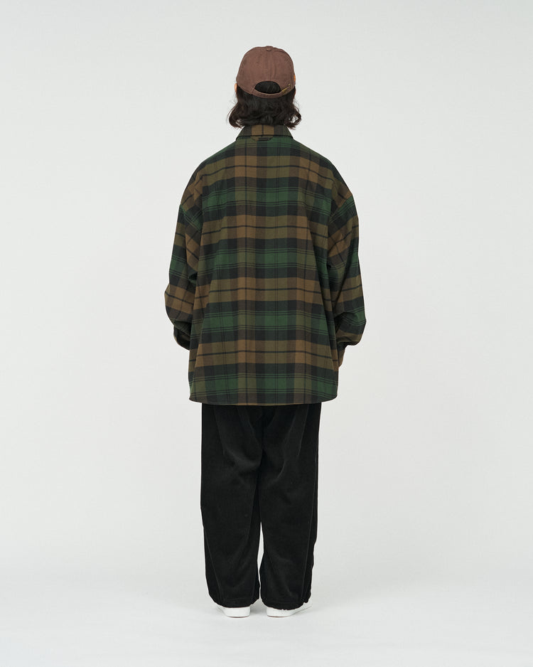 FreshService   FLANNEL CHECK MULTI POCKET SHIRT BROWN