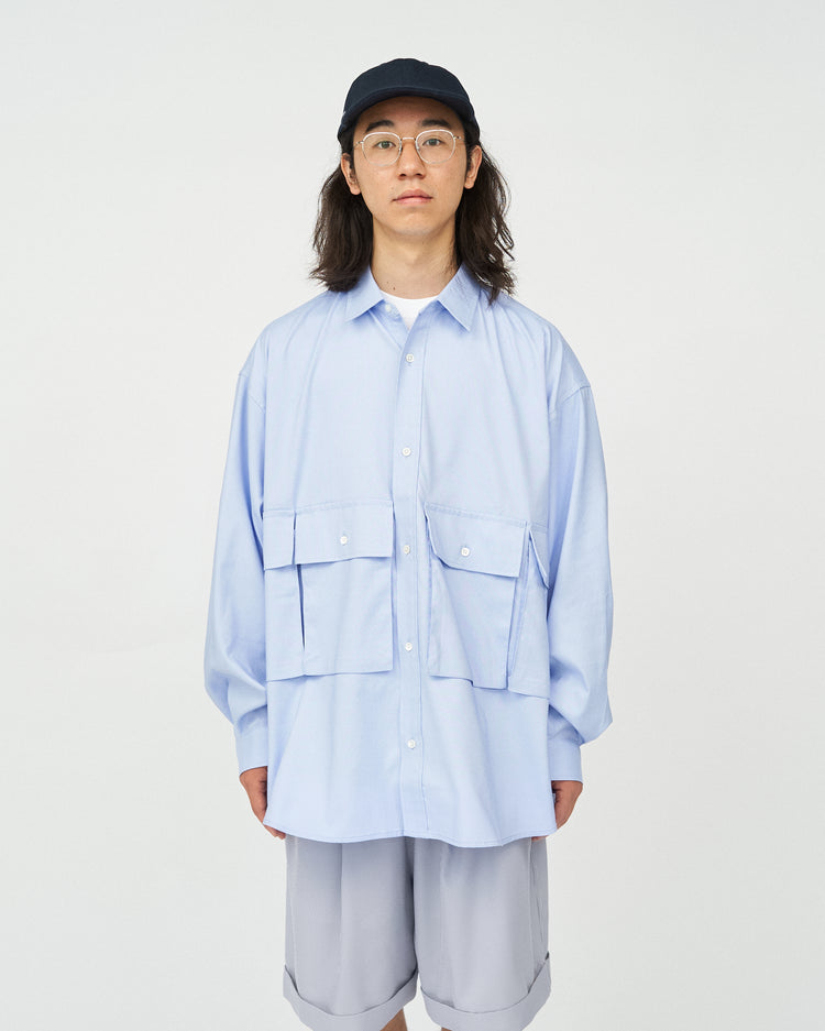 FreshService / DRY OXFORD FLAP POCKET L/S SHIRT BLUE