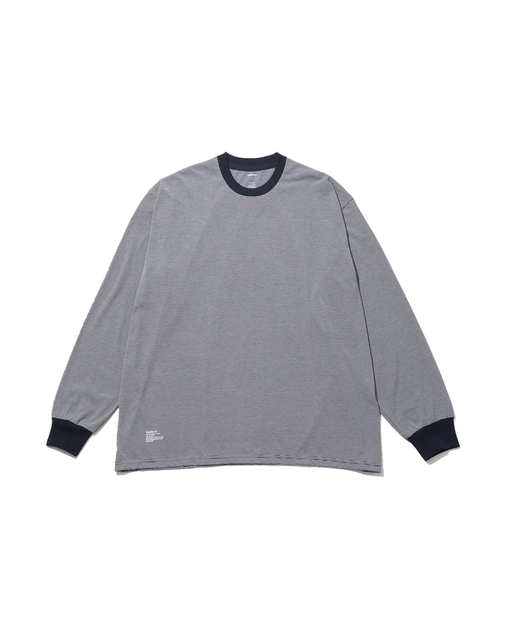 FreshService / MICRO BORDER L/S TEE  WHITE*NAVY