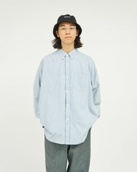 FreshService   DRY OXFORD CORPORATE L/S B.D.SHIRT BLUE STRIPE