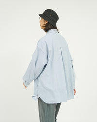 FreshService   DRY OXFORD CORPORATE L/S B.D.SHIRT BLUE STRIPE