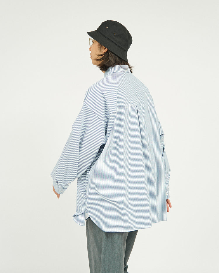 FreshService   DRY OXFORD CORPORATE L/S B.D.SHIRT BLUE STRIPE