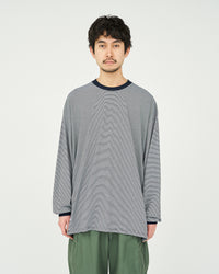 FreshService / MICRO BORDER L/S TEE  WHITE*BLACK