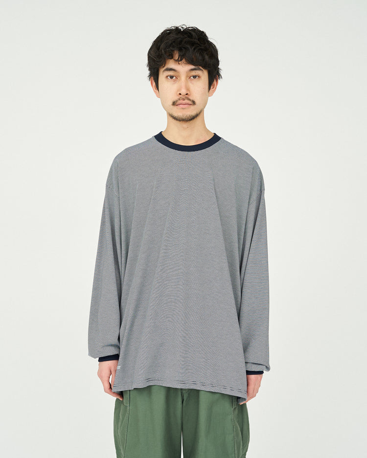 FreshService / MICRO BORDER L/S TEE  WHITE*BLACK