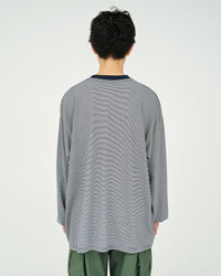 FreshService / MICRO BORDER L/S TEE  WHITE*NAVY