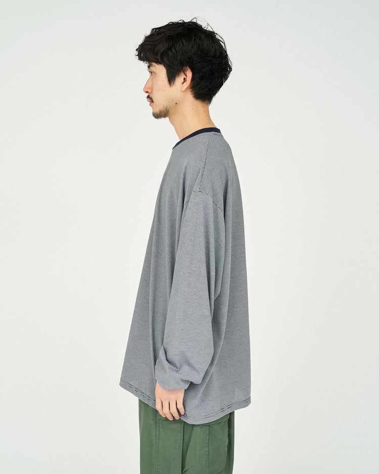 FreshService / MICRO BORDER L/S TEE  WHITE*BLACK