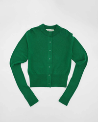 THE SHINZONE / COTTON LONG RIB CARDIGAN GREEN