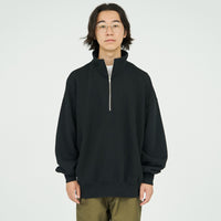 FreshService / HEAVY OZ HALF ZIP PULLOVER BLACK