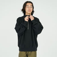 FreshService / HEAVY OZ HALF ZIP PULLOVER BLACK