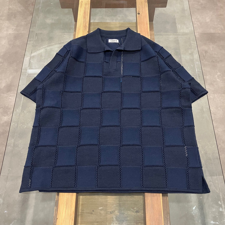 COOHEM / LINKS CHECK KNIT PULLOVER