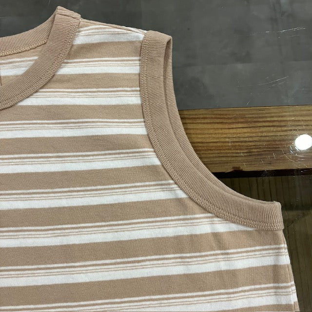 MEYAME / RANDAM BORDER SLEEVELESS BEIGE